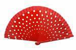 Red Fan in Wood Painted With White Polka Dots on Both Sides 4.010€ #503285221