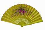 Hand-painted yellow fan with golden rim. ref. 150 42.149€ #501021000150AM