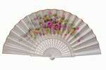White Hand-Painted Fan With Golden Piping. ref. 150 42.149€ #501021000150BCO