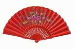 Red hand-painted fan with golden rim. ref. 150 32.640€ #501021000150RJ