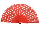 Ploka Dots Fan With Red Background and White Polka Dots