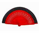 Openwork Wooden fan painted in red with black fabric 20.000€ #505402501RJNG