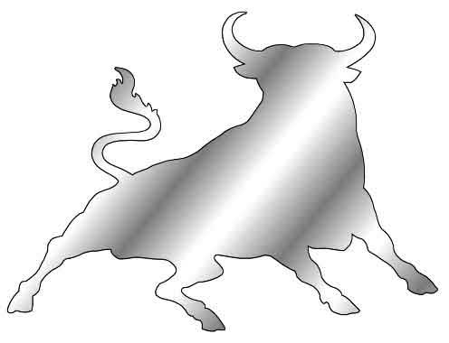 Silhouette du taureau San Fermín Argent - Autocollant