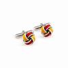 Enamelled Knot Cufflinks with Spanish Flag