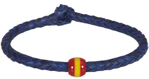 Blue Knot Lace bracelet with a ball Spanish flag