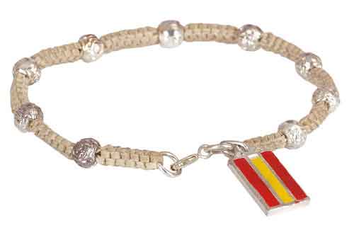 Bracelet Boules Drapeau d’Espagne. Blanc