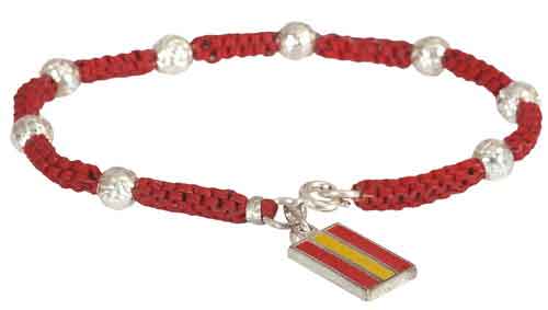 Bracelet Boules Drapeau d’Espagne. Rouge