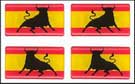 Drapeau d'Espagne avec taureau sauvage - Autocollants