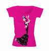 Fuchsia T-Shirt depicting a Flamenco dancer 14.500€ #50073BAILAORA
