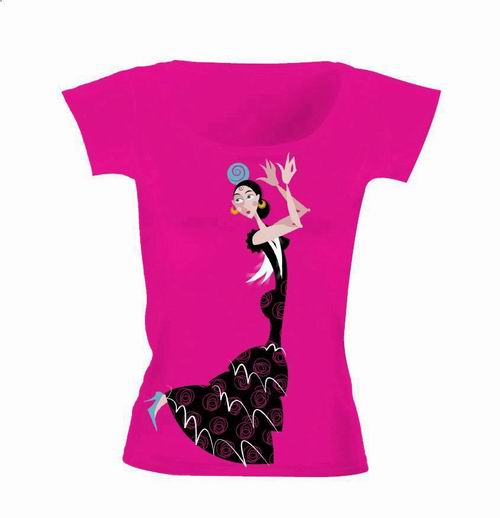 Fuchsia T-Shirt depicting a Flamenco dancer