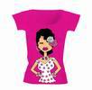 Polka Dots and Fuchsia Background Flamenco T-Shirt 14.500€ #50073LUNARES