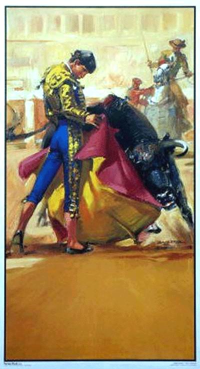 Les affiches taurines frappées de scènes de taureaux Ref. 206