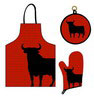 Apron and Set of Kitchen Osborne Bull. Red ref. 1023