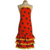 Red Flamenco Apron with Black Dots and ''Madroños''