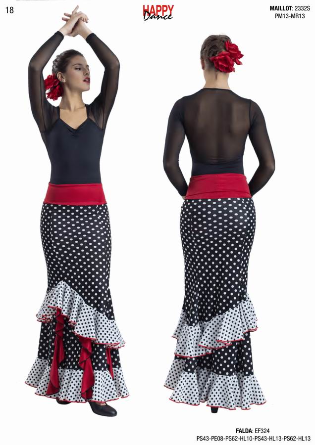 Happy Dance. Falda Flamenca de Mujer para Ensayo y Escenario. Ref. EF324PS43PE08PS62HL10PS43HL13PS62HL13