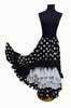 Black Skirt with White Polka Dots and 5 Flounces 36.030€ #50034FALDA5VLNBCO