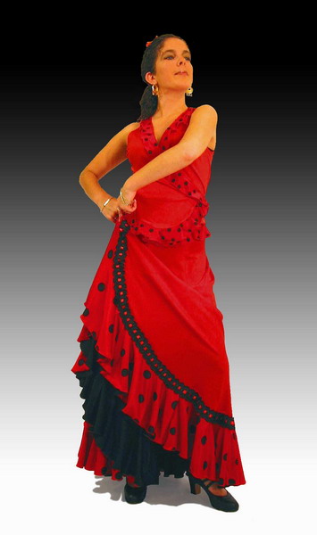 Faldas para bailar flamenco de ensayo. Modelo Fandango