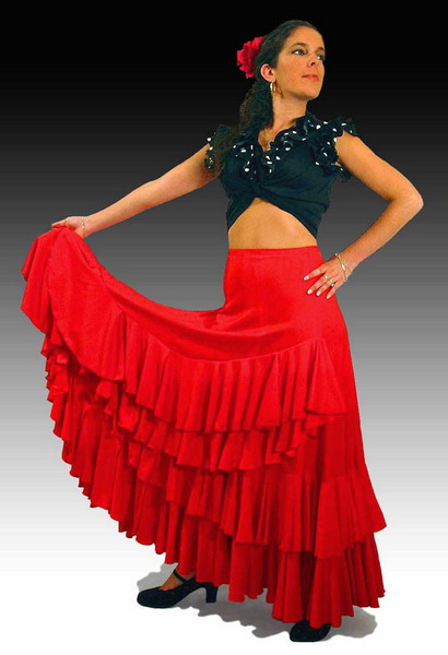 Faldas de ensayo para bailar flamenco. Modelo Bambera, Vestuario para Baile  Ropa de Flamenco