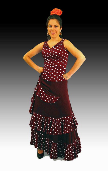 Half layer black flamenco skirt with a ruffle