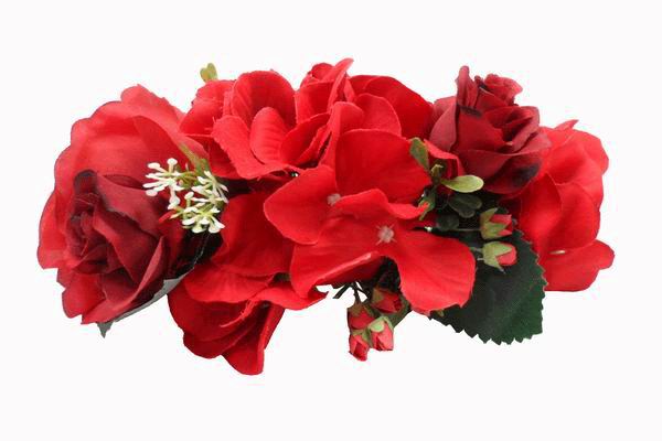 Tocados de Flores Grande en Tonos Rojos. Ref. 24239