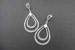Silver earrings with marcasita concentric double tear