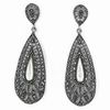 Silver Earrings with Marcasite Stones and Mother-of-Pearl Piece