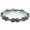 Silver Bracelet with Marcasite Stones, Chains with a Shape of Rings and Bars 61.980€ #500629088092