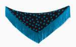 Small Black Shawl with Turquoise Polka Dots
