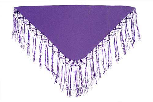 Mauve handmade shawl with mauve and purple fringes