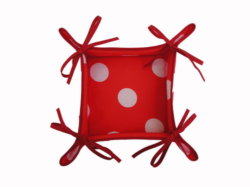 Red Breadbasket with White Polka Dots