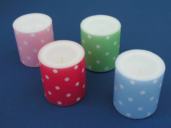 Candle with Polka Dots
