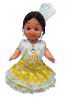 Flamenca Doll with Comb and Yellow Dress with White Polka dots. 15cm 8.680€ #50010102NO