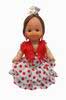 Flamenca Doll Dress with Red Dots and Flowers in the Head. 15cm 8.680€ #50010102FLLNRJ