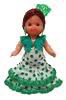 Flamenca Doll with Comb and Green Dress with White Polka dots. 15cm 8.680€ #50010102NV