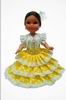 Flamenca Doll with Comb and Yellow Dress with White Polka dots. 25cm 14.460€ #50010202NO