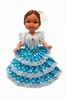 Flamenca Doll with Comb and Turquoise Dress with White Polka dots. 25cm 14.460€ #50010202NA