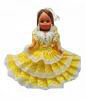 Flamenca Doll Souvenir with Comb and Yellow dress with white polka dots. 35cm 21.320€ #50010302NO
