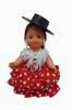 フラメンコ人形 白い水玉模様黒いコルドベス帽子. 15cm 8.680€ #50010102SMBNG