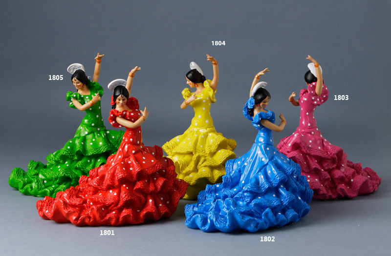 Poupée de danse flamenco en résine - 20 cm