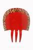 Peigne Rouge en Acetate avec de Petites Fleurs Peintes à la Main 11.980€ #5034316190RJ