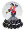 ボール型置き物　フラメンコバイラオーラ　ドレス柄(ブラック&ホワイト水玉) 小サイズ 4.800€ #50579BOLA22262