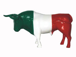 置き物　闘牛　イタリア国旗柄