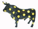 Black bull with yellow poka dots - Magnet