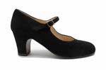 Chaussures de Flamenco Begoña Cervera. Basique en Daim Noir 79.339€ #50082BCBASICOANTE