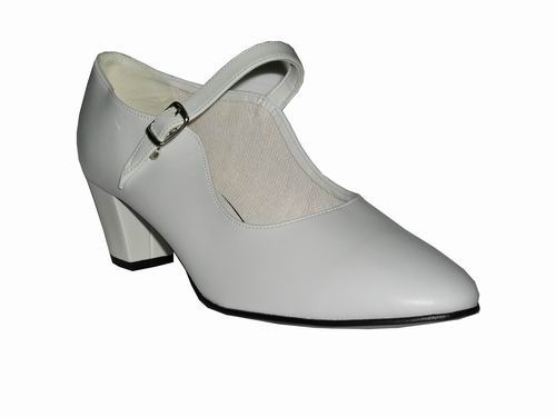 Chaussures de flamenco blanches avec lanière 21.074€ #502200003