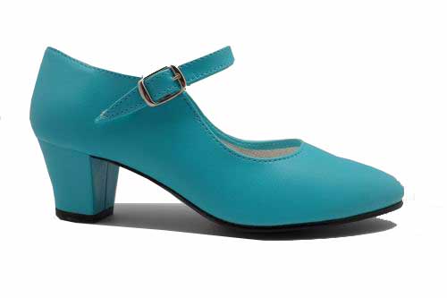 Turquoise Flamenco dance shoes