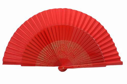 Red sycamore wood fan with laser engraving