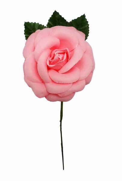 Rosa Mediana Lisa CH. Flor de Tela. 9cm. Rosa