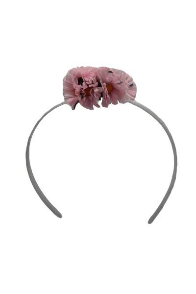 Diadema con Margarita Rosa bebé para niñas. 6cm