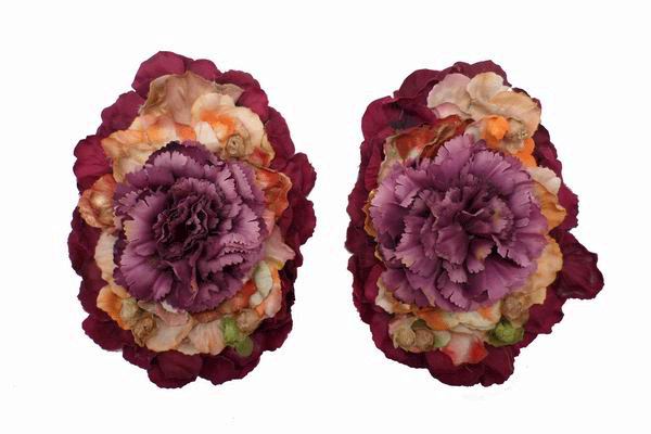 Flamenco Outfit Shoulder Pads made by Hand in Purple Beig and Bougainvillea Shades